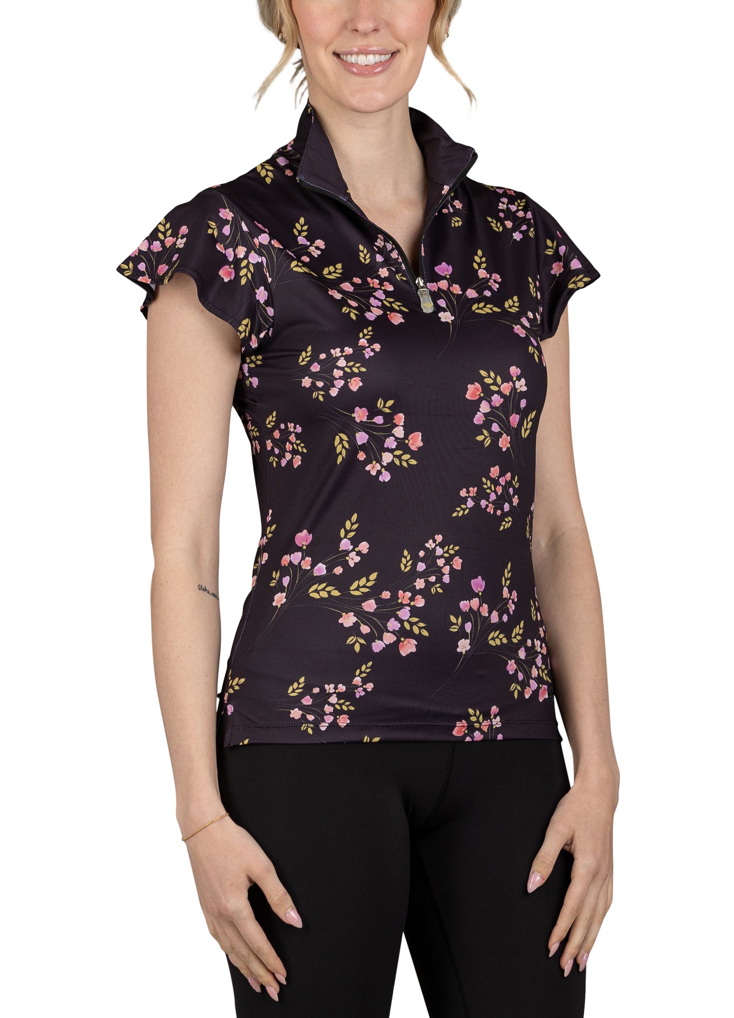 Flutter Sleeve Black Rose Bud