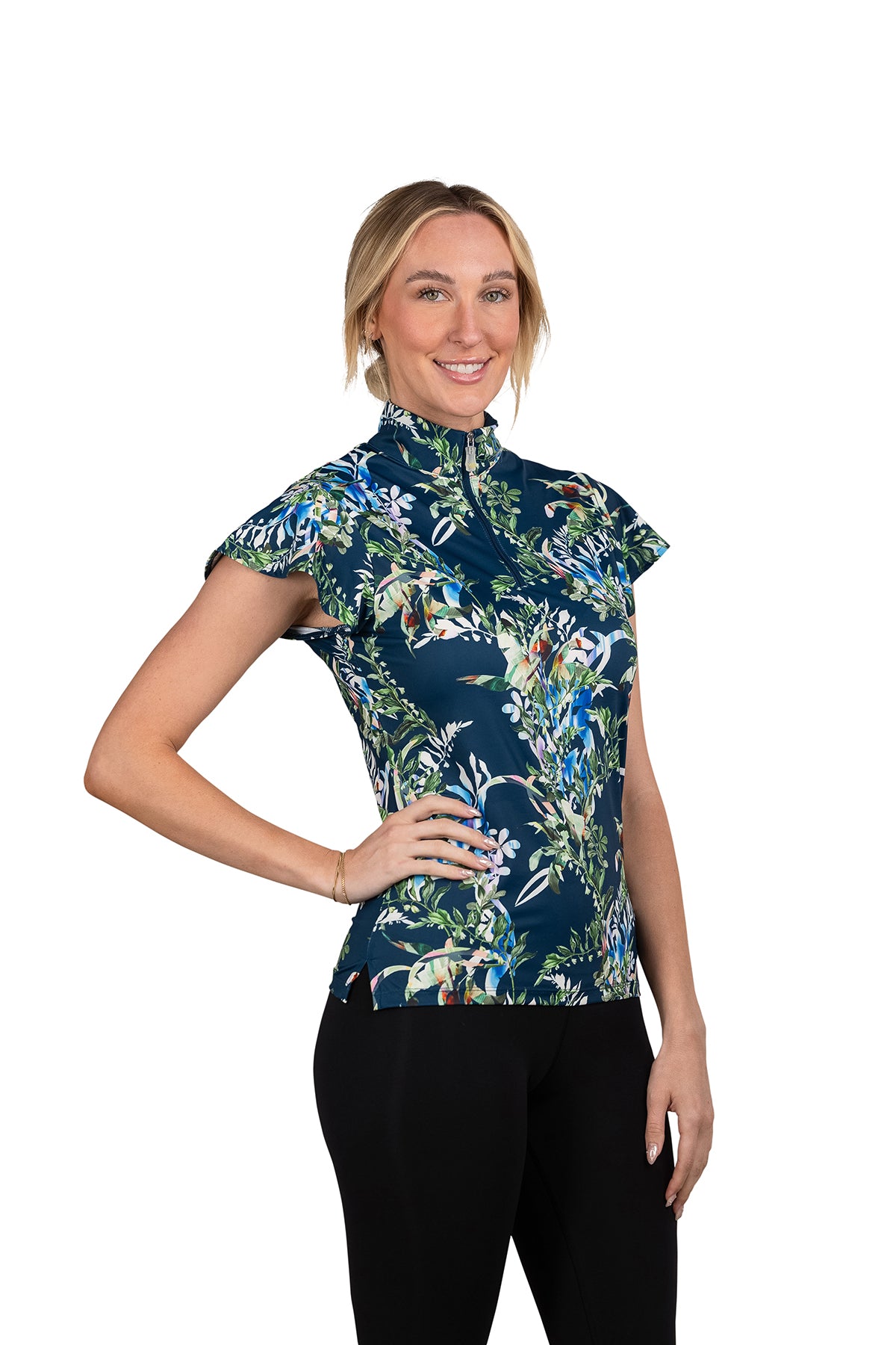 Flutter Sleeve Sailor Blue Botanical