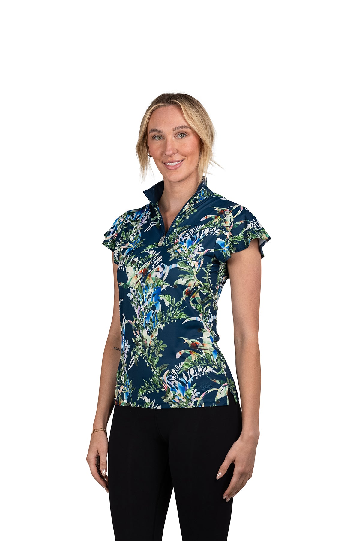 Flutter Sleeve Sailor Blue Botanical