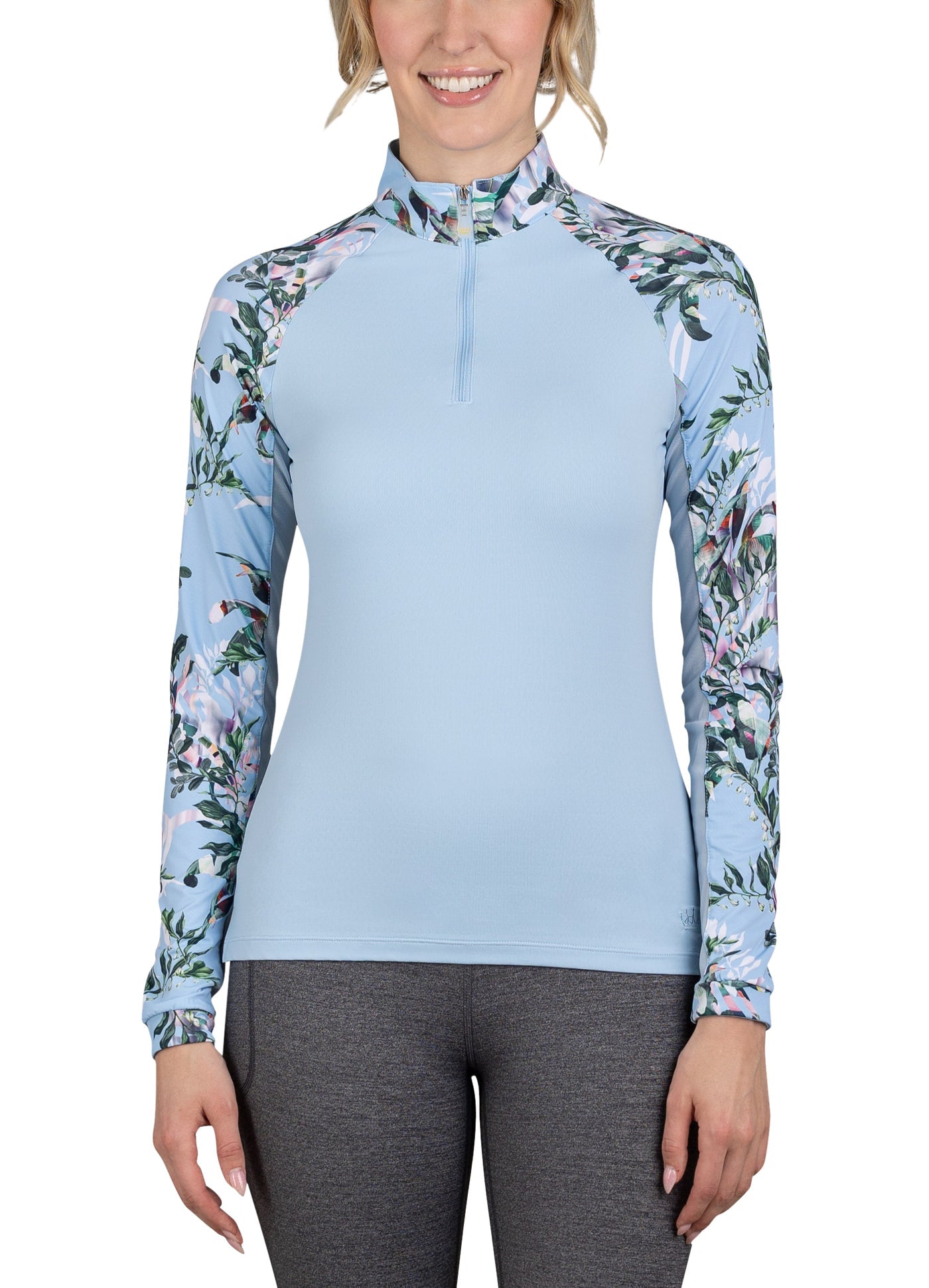 Long Sleeve Canal Blue Floral Raglan