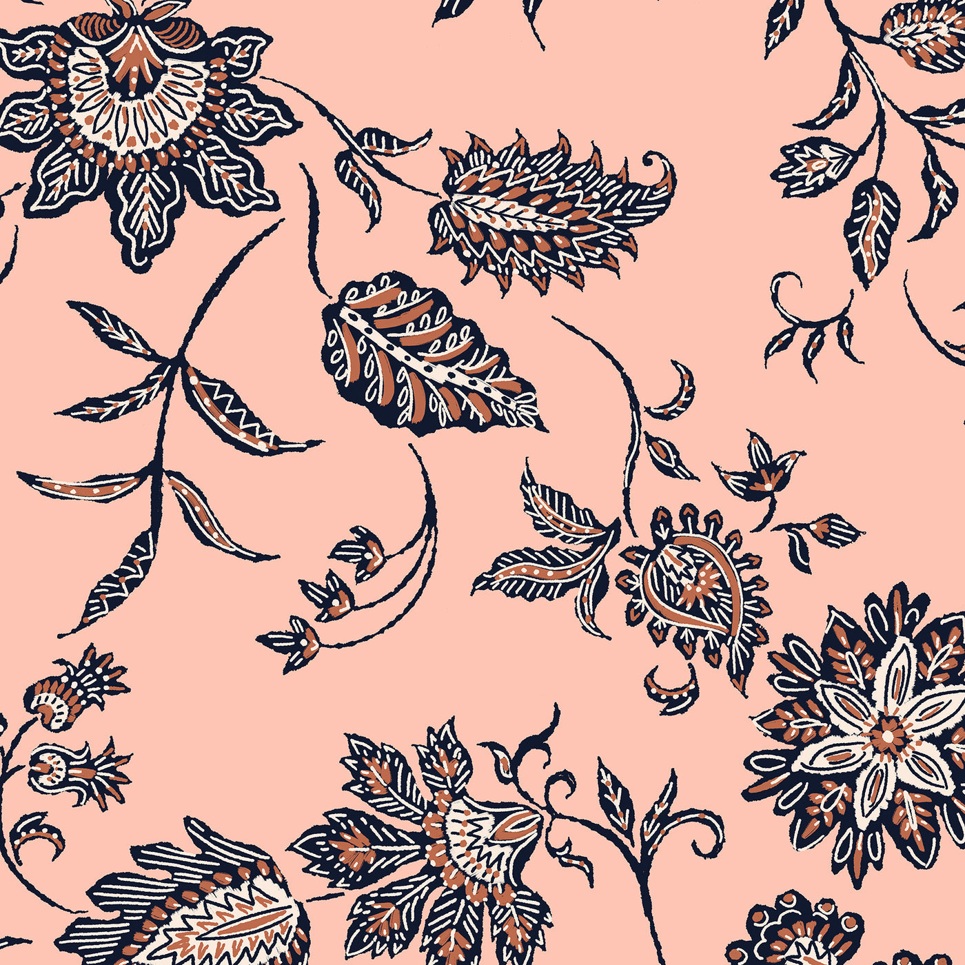 Kastel Denmark Long Sleeve Jacobean Peach Floral
