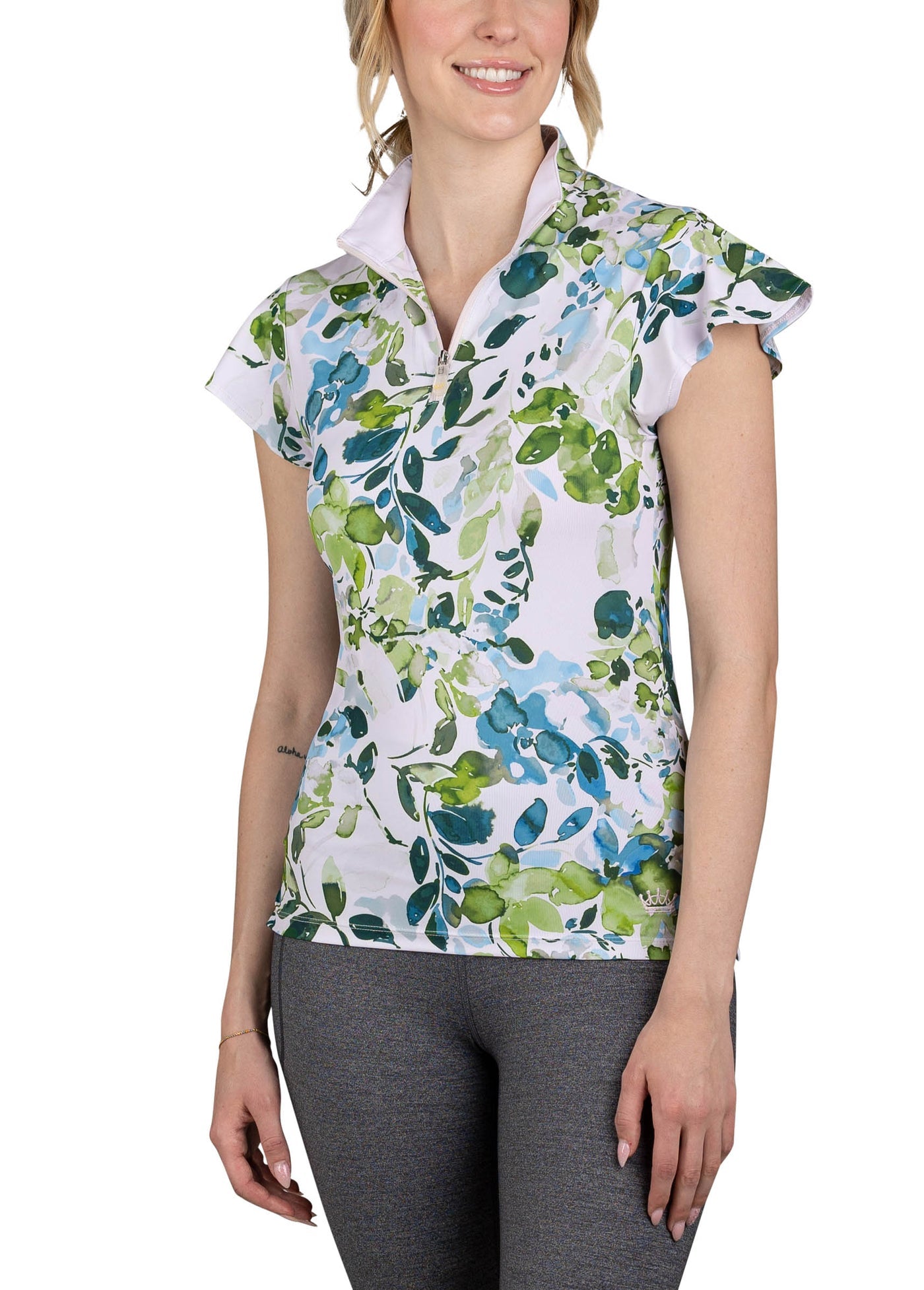 Kastel Denmark Flutter Sleeve Emerald Watercolour