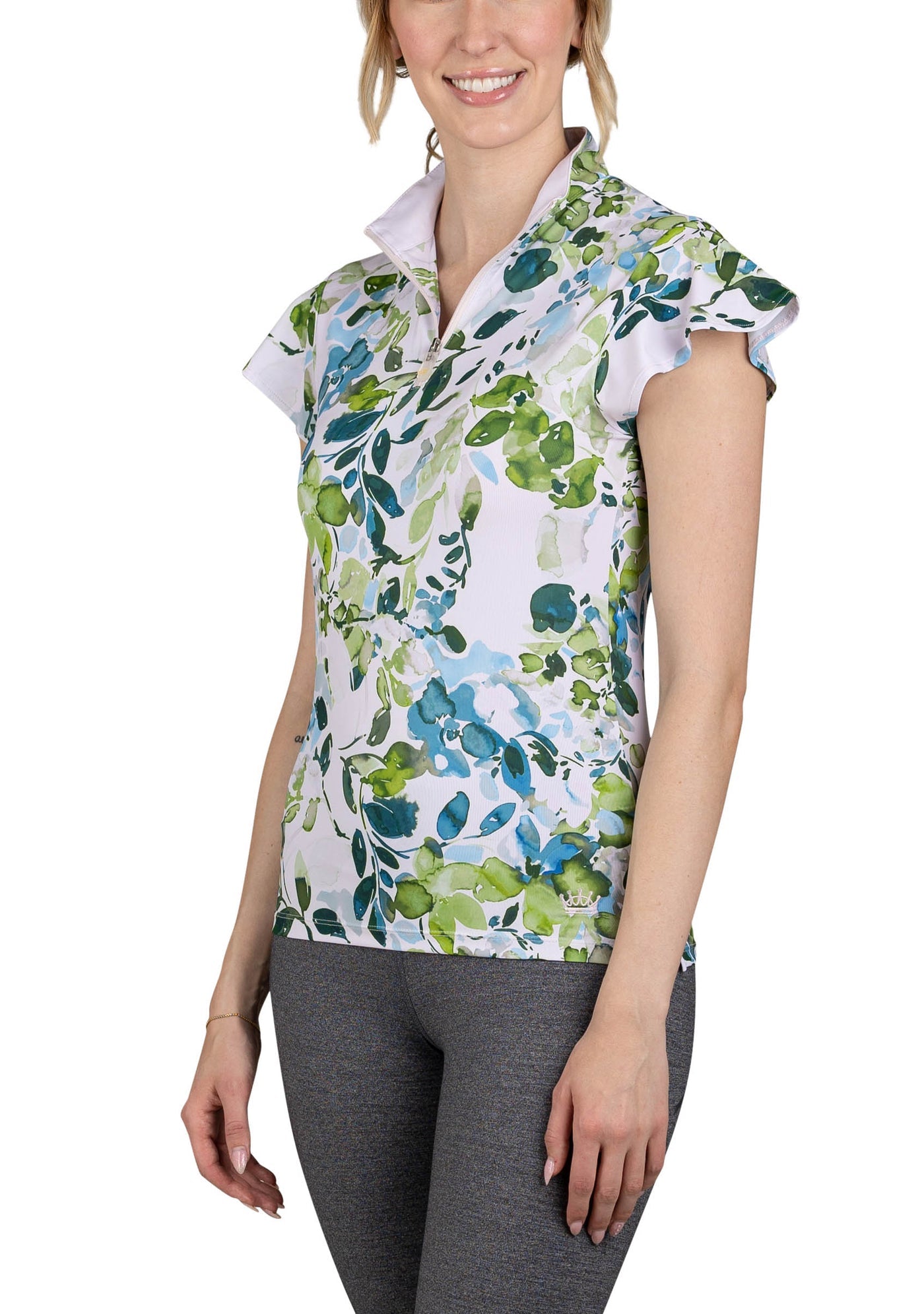 Kastel Denmark Flutter Sleeve Emerald Watercolour