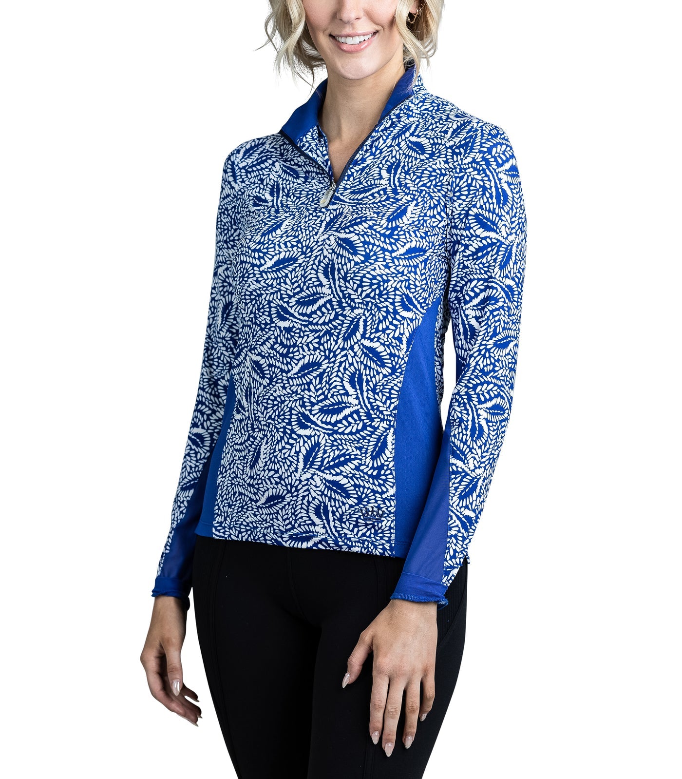 Kastel Denmark Long Sleeve Extended Mesh Blue and White Leave