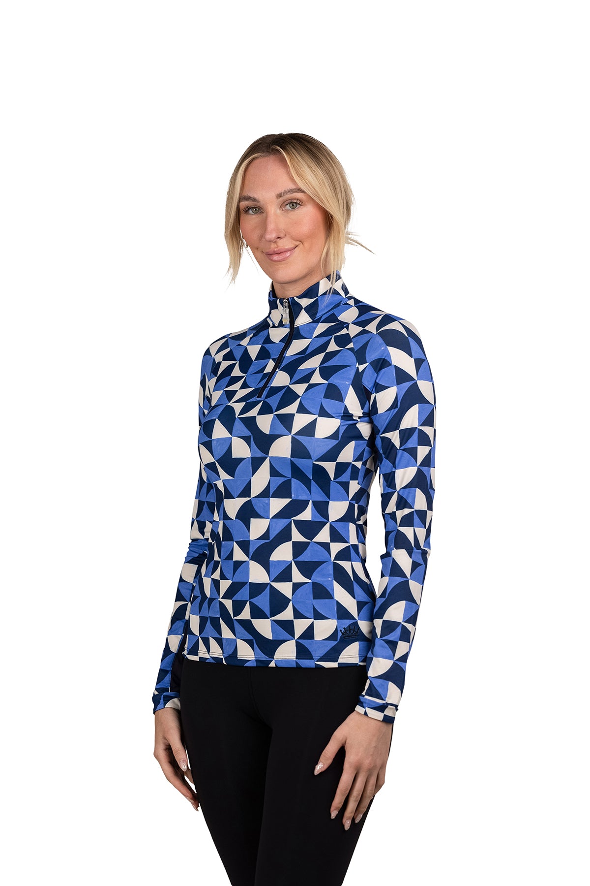 Long Sleeve Navy Geometric