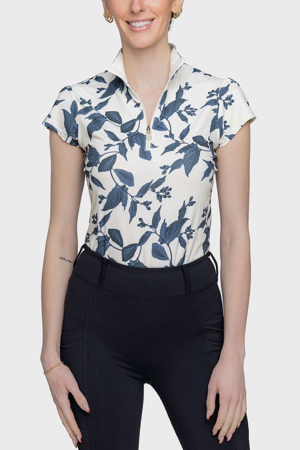 Kastel Denmark Cap Sleeve Indigo Lithograph Leaf