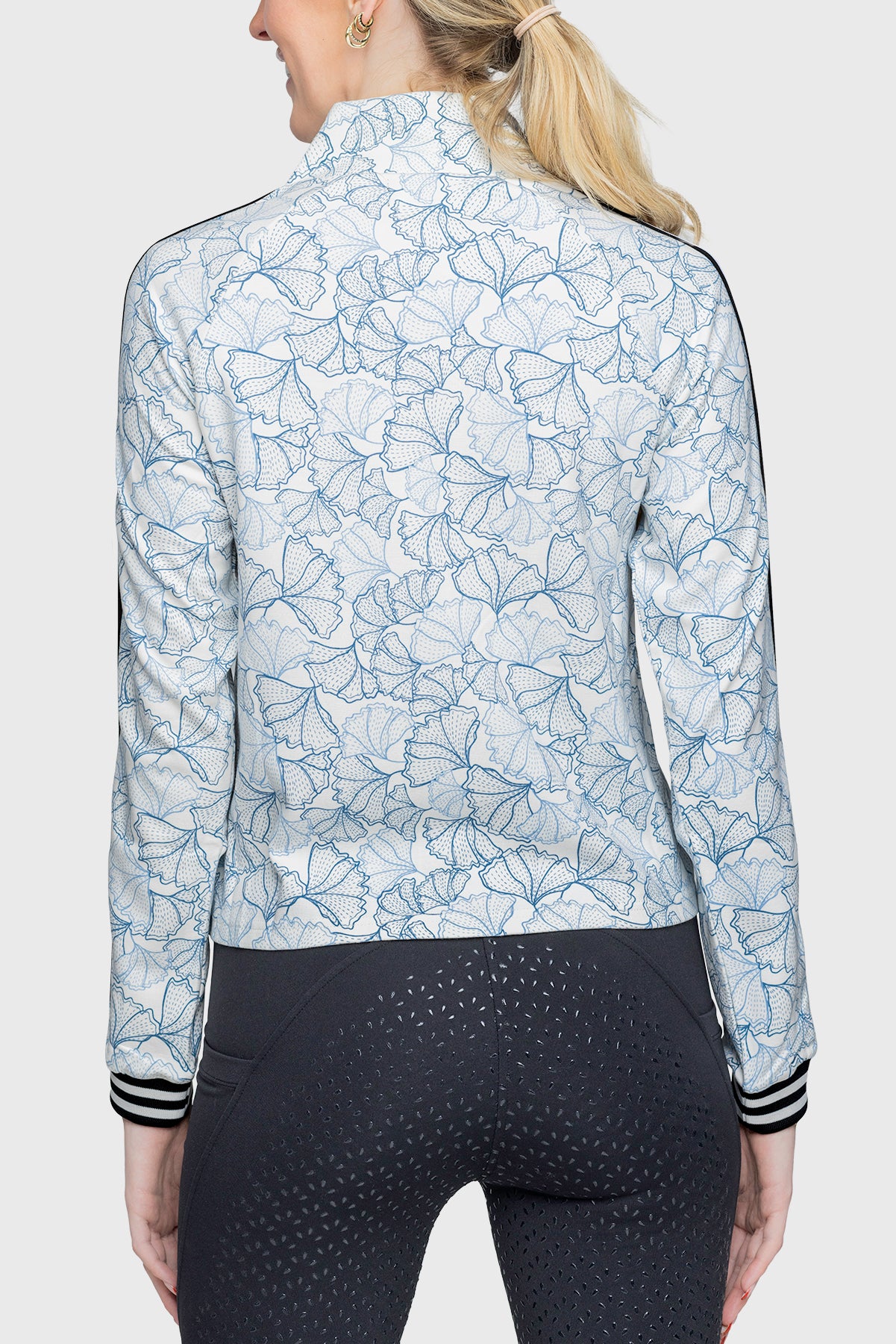 Kastel Denmark Track Jacket Chambray Blue Poppies