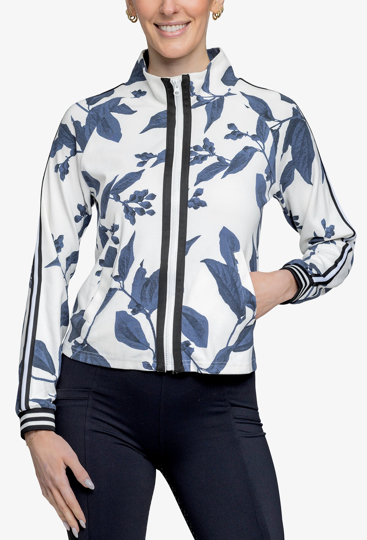 Kastel Denmark Track Jacket Indigo Lithograph Leaf