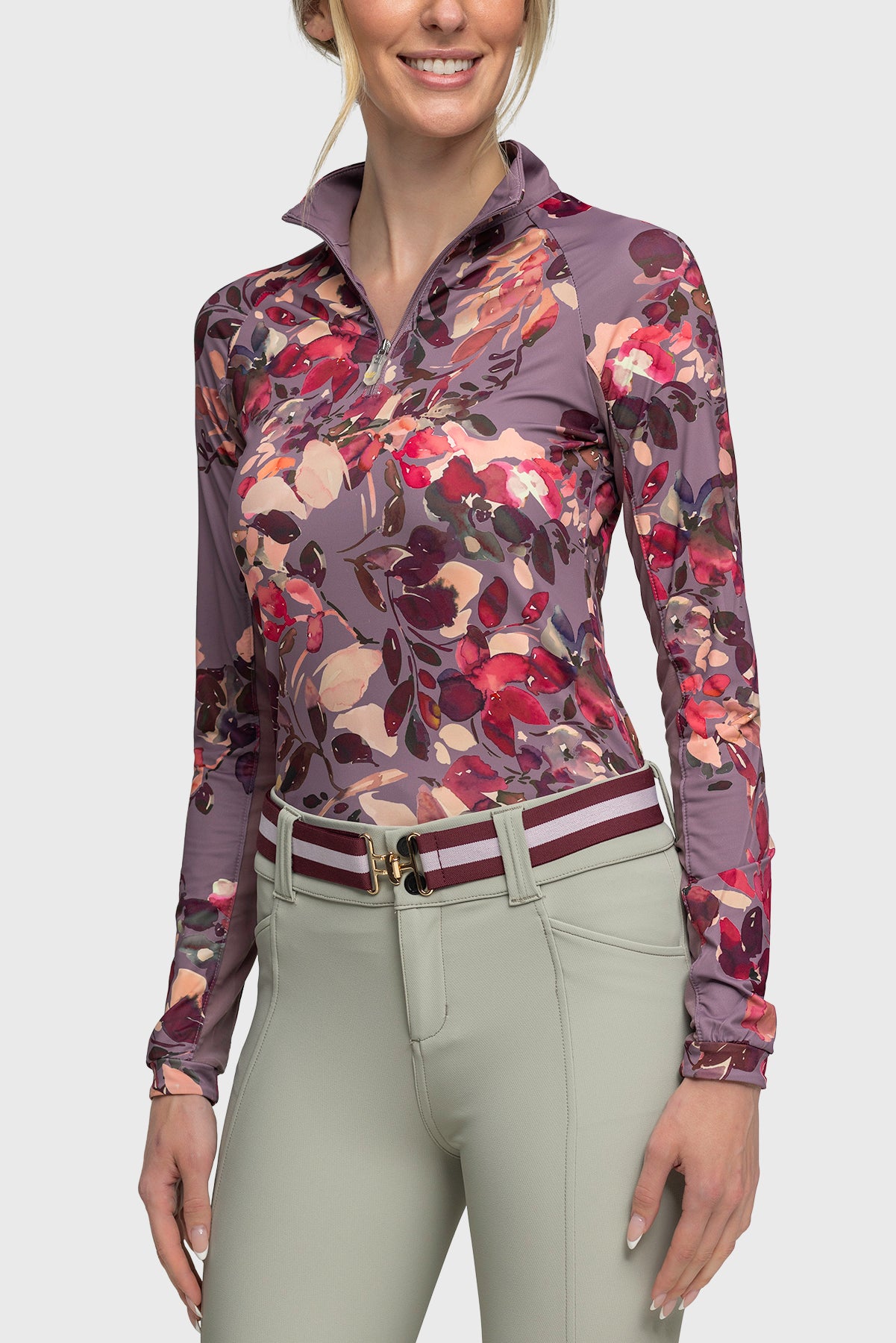 Kastel Denmark Long Sleeve Dusty Mauve Watercolour Floral