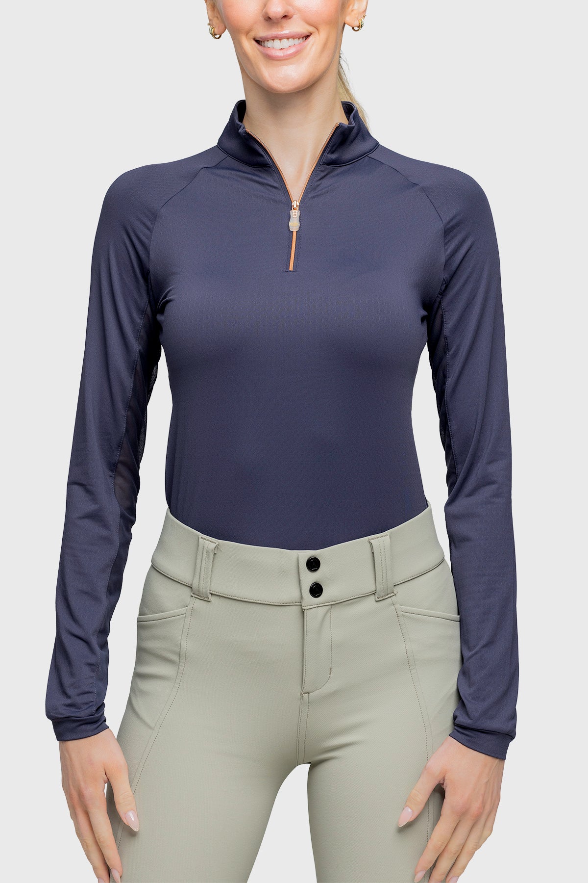 Kastel Denmark Long Sleeve Navy with Rose Gold Zip