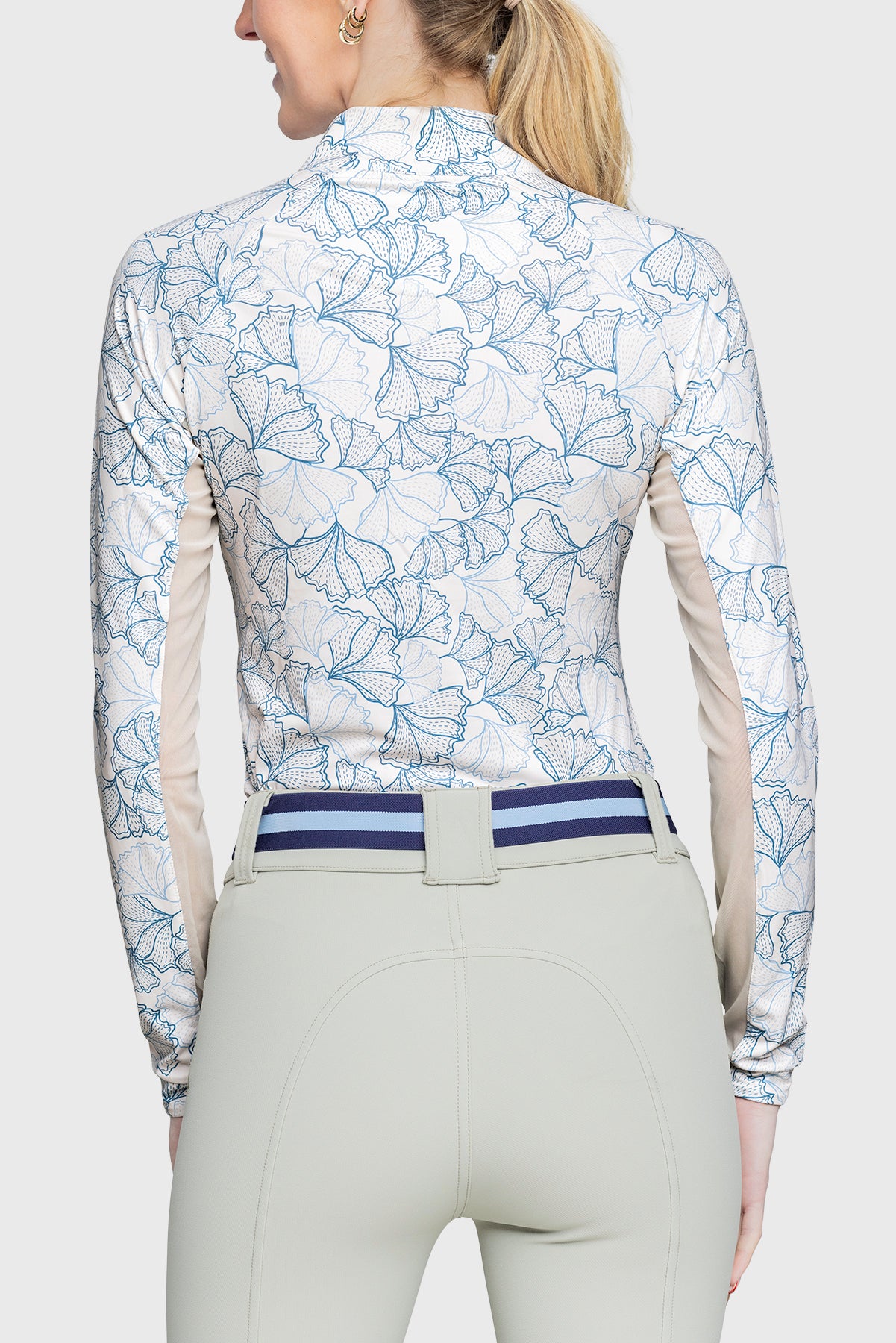 Kastel Denmark Long Sleeve Chambray Blue Poppies