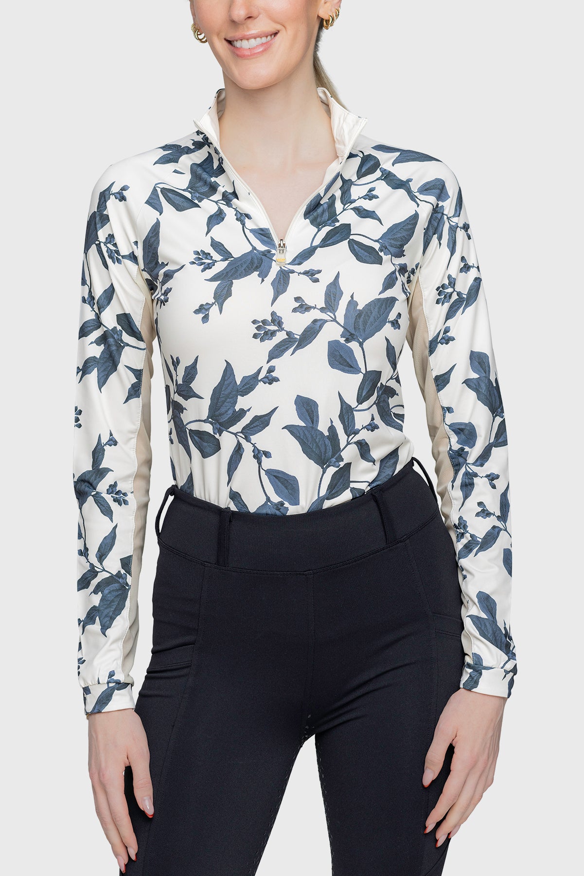 Kastel Denmark Long Sleeve Indigo Lithograph Leaf