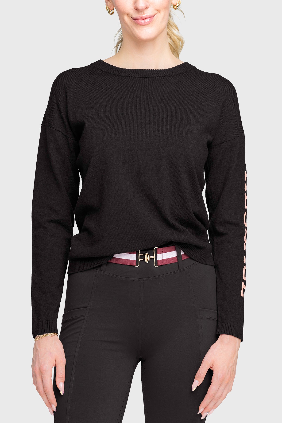 Kastel Denmark Black & Rose Crewneck "Dressage" Sweater