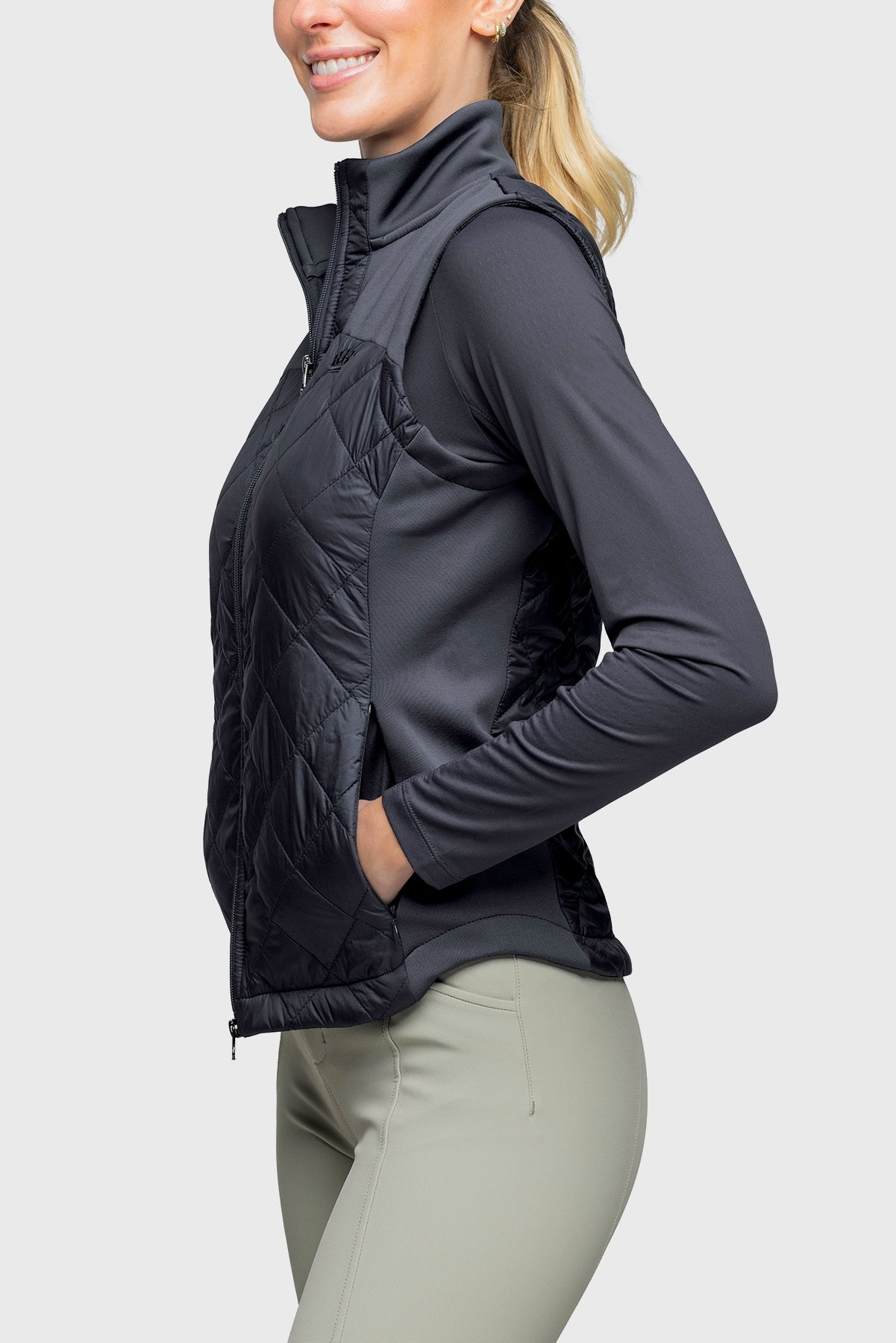 Kastel Denmark Full Zip Black Quilted Vest