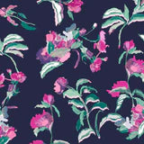Kastel Denmark -Cap Sleeve Navy Garden Blooms 1/4 Zip Sun Shirt