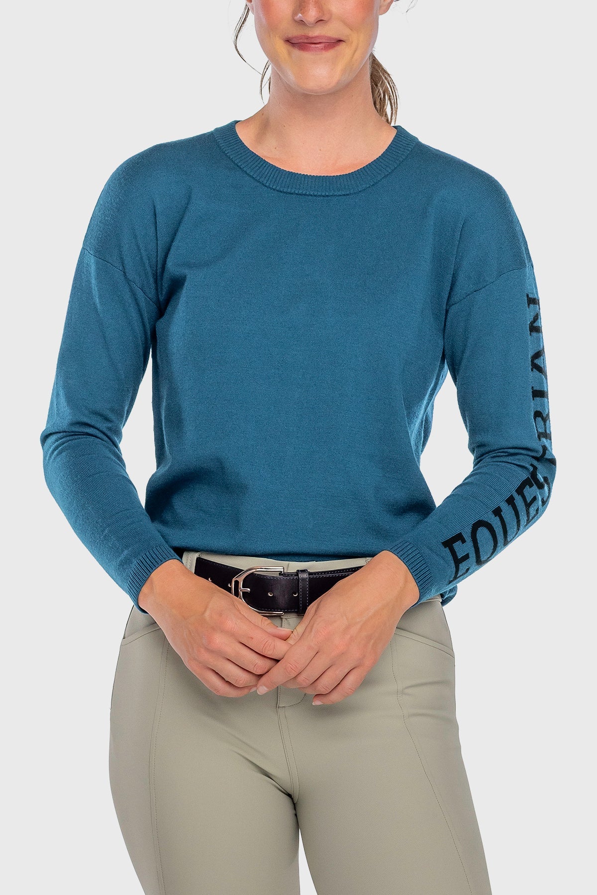 Kastel Denmark Sailor Blue with Black "Equestrian" Crewneck Sweater