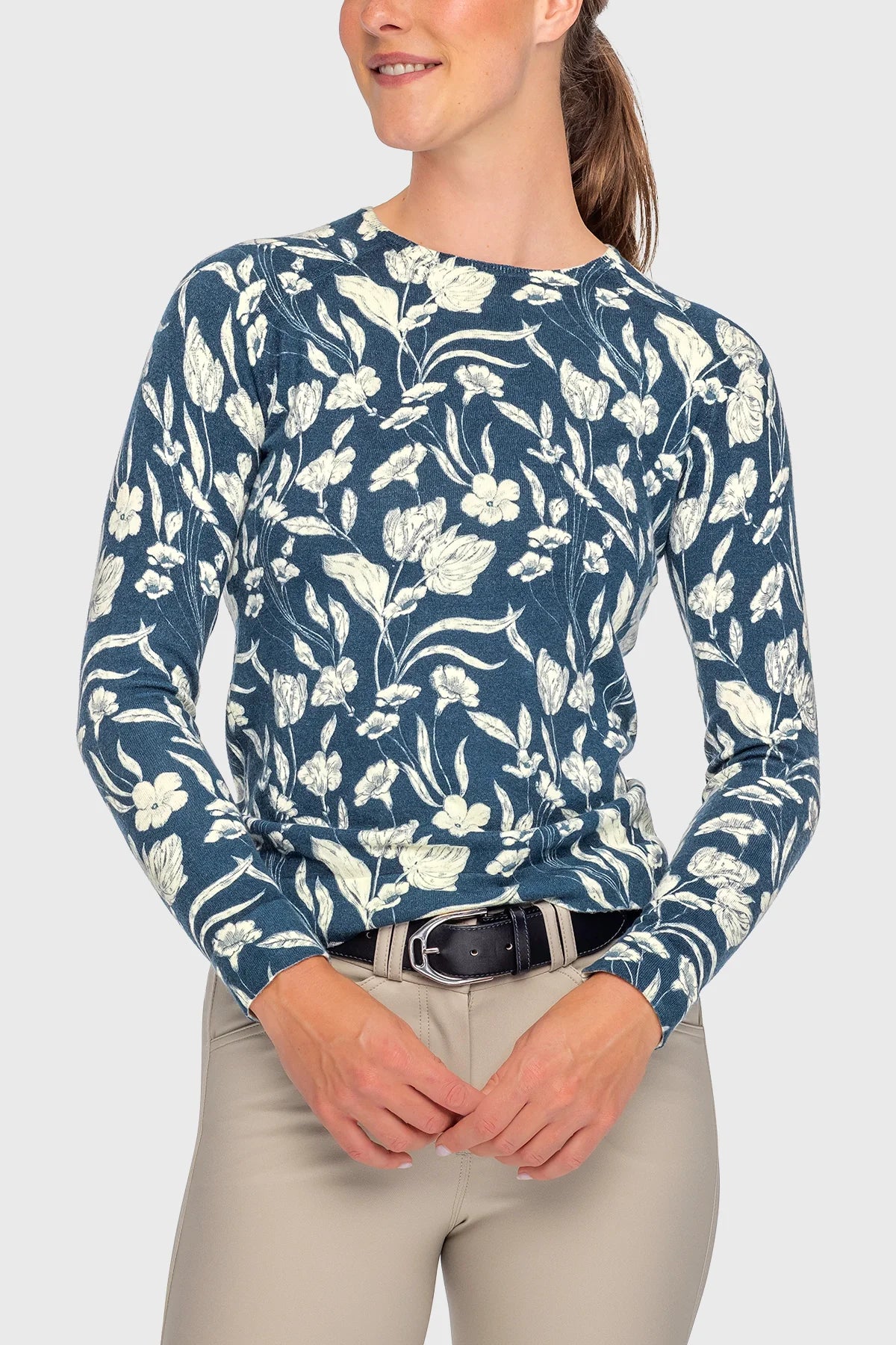 Kastel Denmark Sailor Blue French Tulip Crewneck Sweater