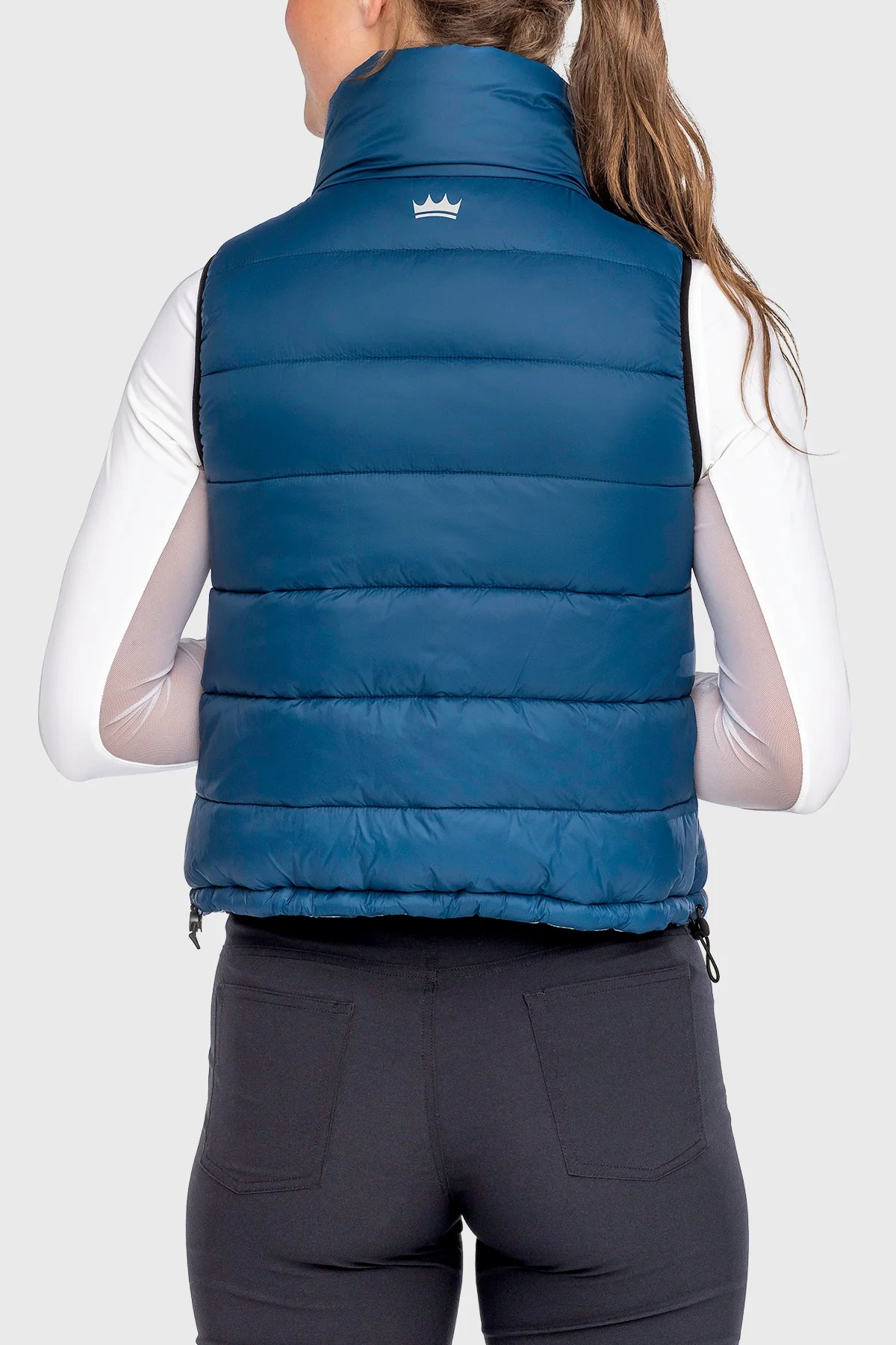 Kastel Denmark Sailor Blue French Tulip & Solid Reversible Puffer Vest