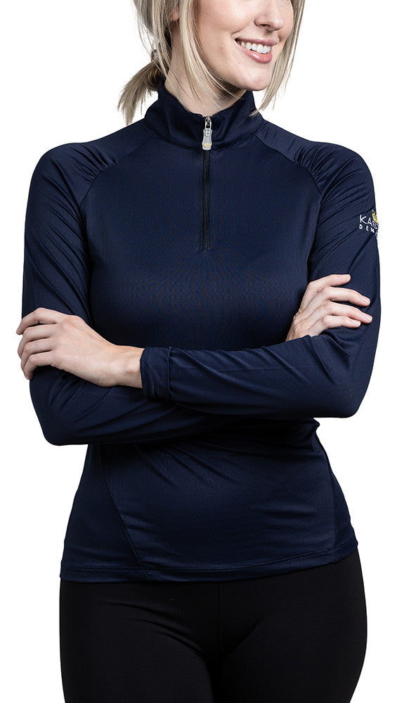Kastel Denmark Long Sleeve Navy Shirred Raglan