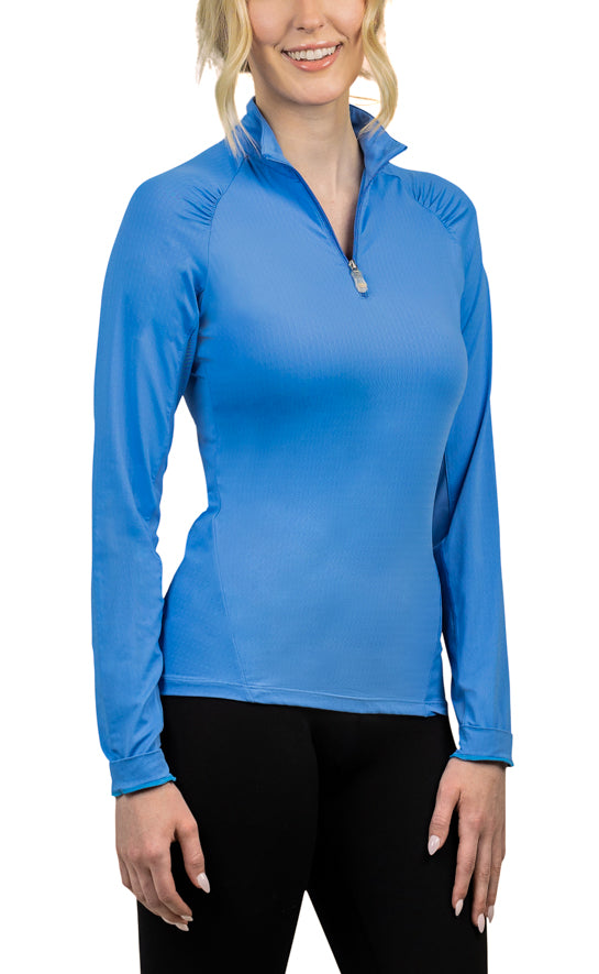 Kastel Denmark Periwinkle Shirred Shoulder Raglan