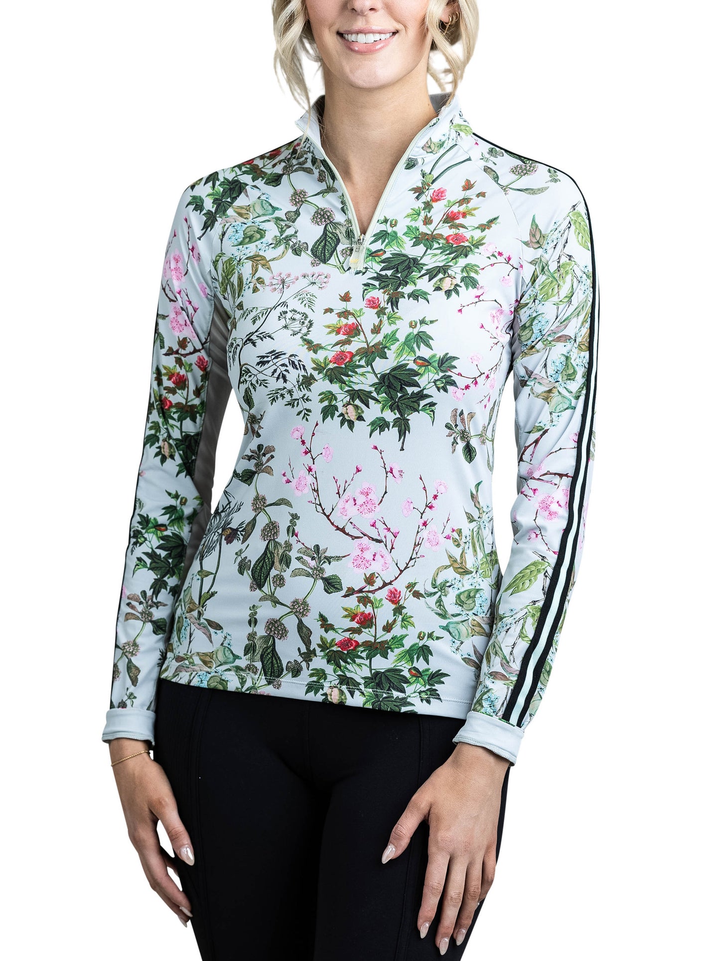 Secret Garden Long Sleeve ¼ Zip with Sporty Trim