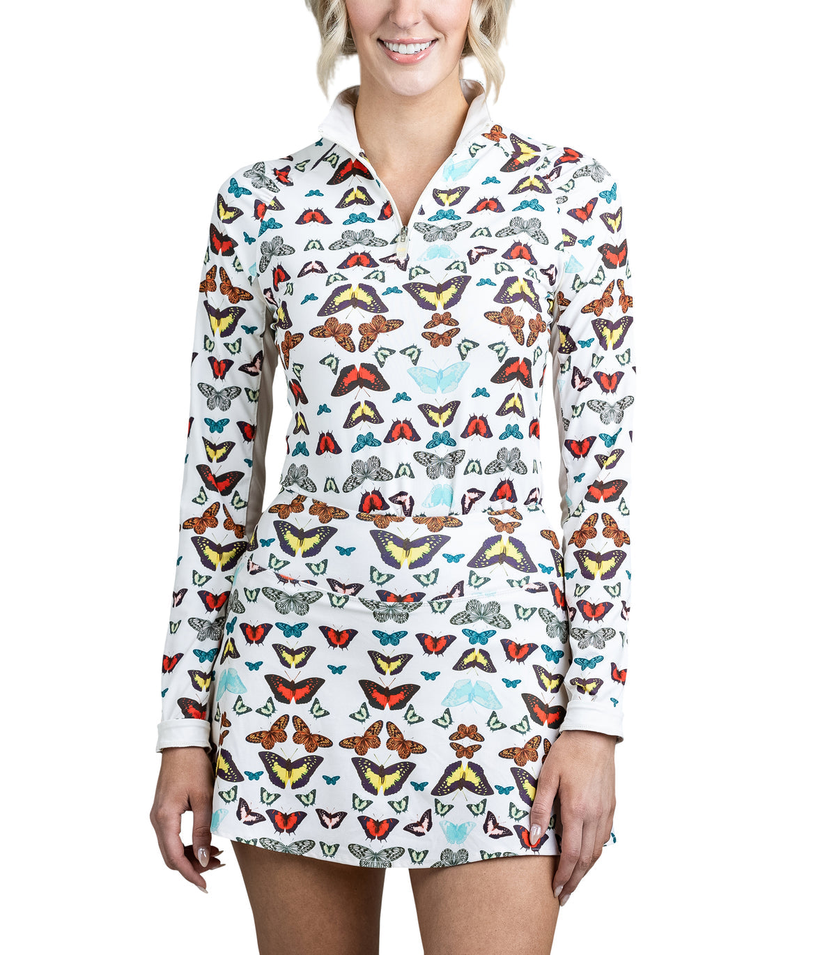 Cream Butterfly All-Over Long Sleeve