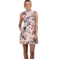 Tank Sleeve Dress Pearl Blush Watercolour Floral with Rose Gold 1/4 Zip