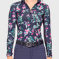 Kastel Denmark Long Sleeve Navy Garden Blooms 1/4 Zip Sun Shirt