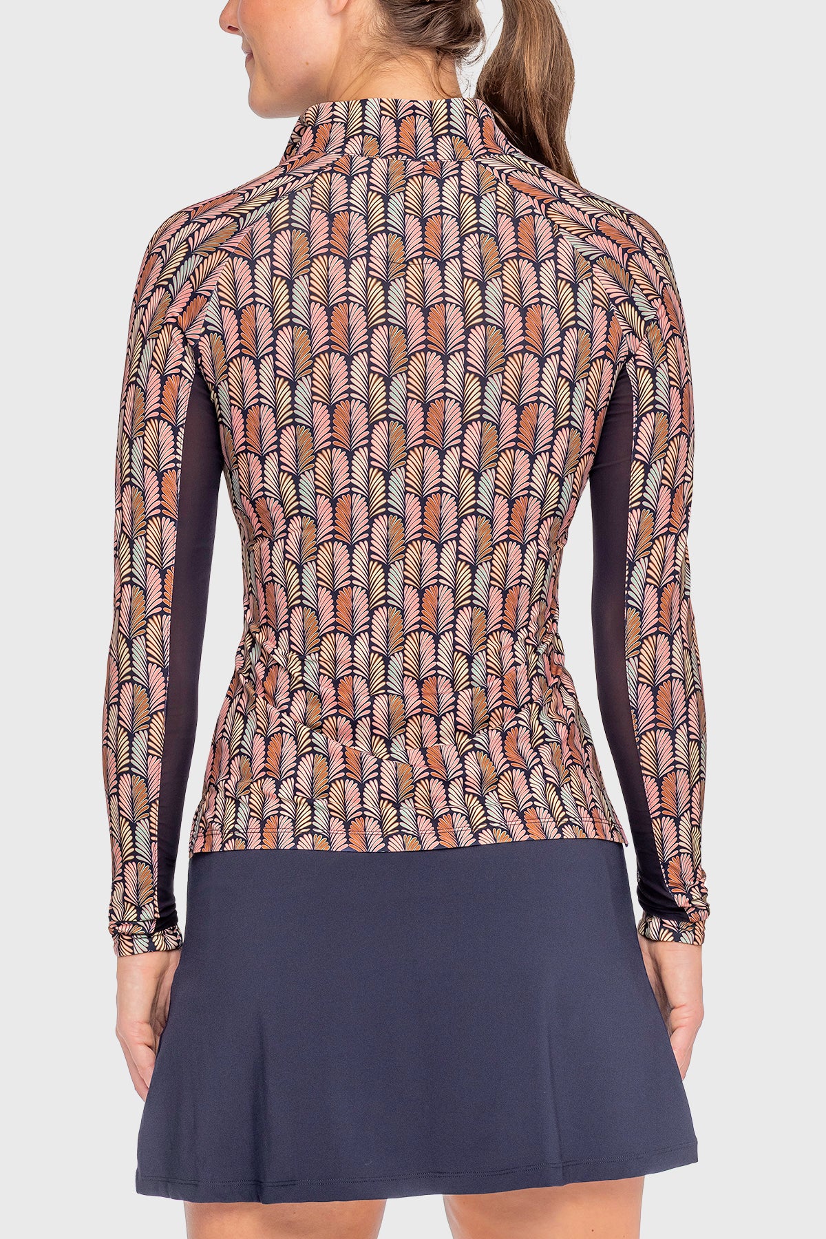 Kastel Denmark Long Sleeve Navy Plumes 1/4 Zip Sun Shirt