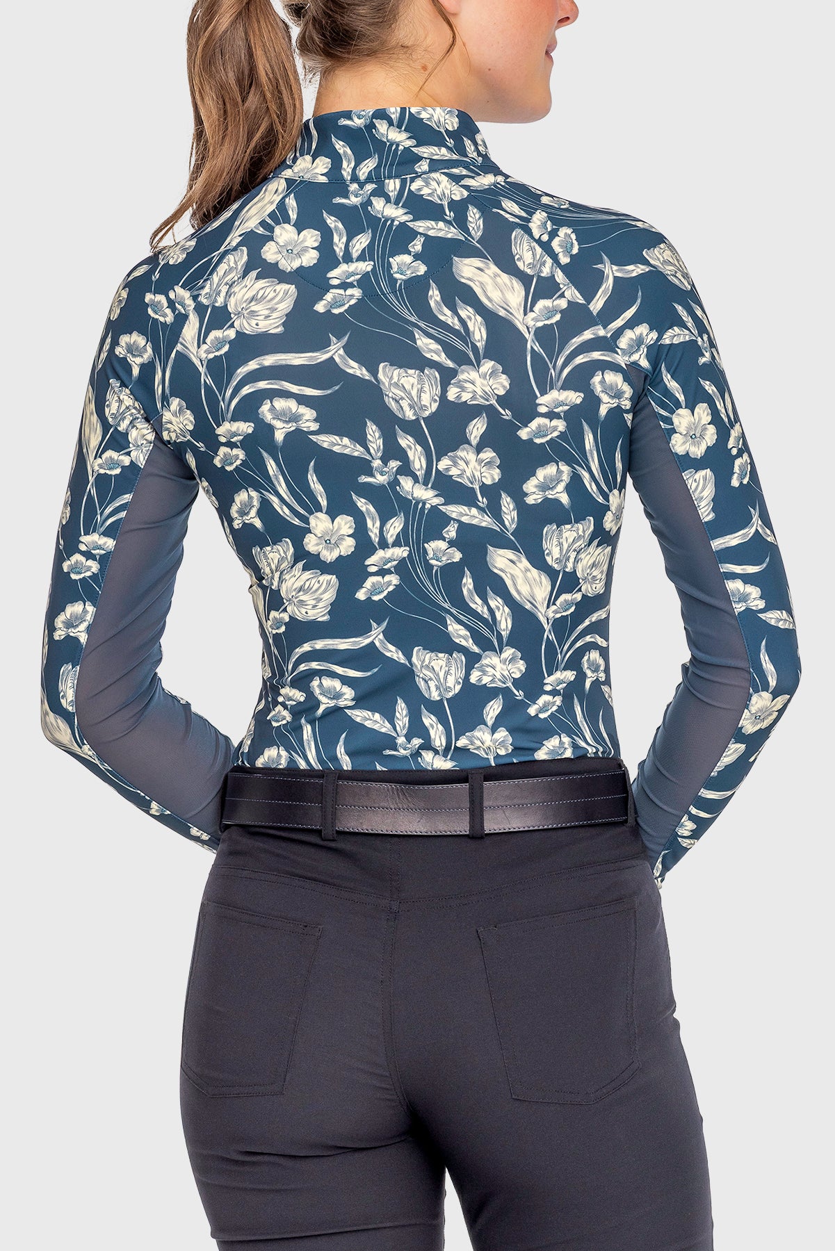 Kastel Denmark Sailor Blue French Tulip Long Sleeve 1/4 Zip Sun Shirt