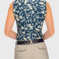 Kastel Denmark Sailor Blue French Tulip Ruched Back Sleeveless 1/4 Zip Sun Shirt