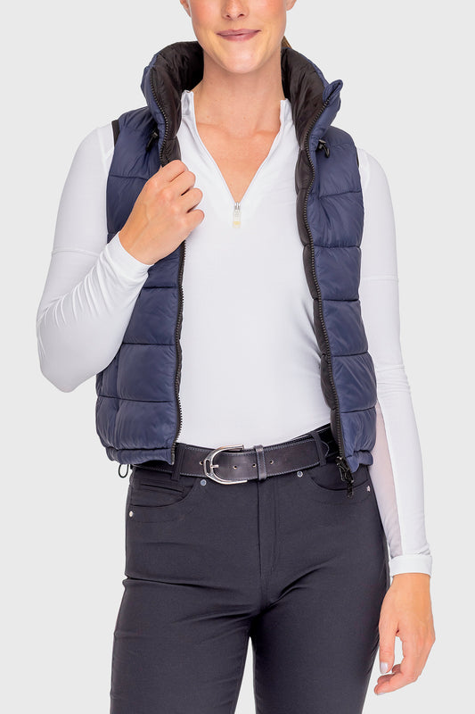 Kastel Denmark Navy and Black Reversible Quilted Puffer Vest