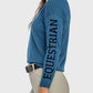 Kastel Denmark Sailor Blue with Black "Equestrian" Crewneck Sweater