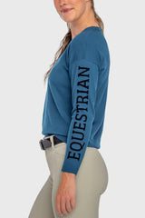 Kastel Denmark Sailor Blue with Black "Equestrian" Crewneck Sweater