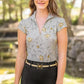 Kastel Denmark Dove Vintage Jacobean Cap Sleeve 1/4 Zip Sun Shirt