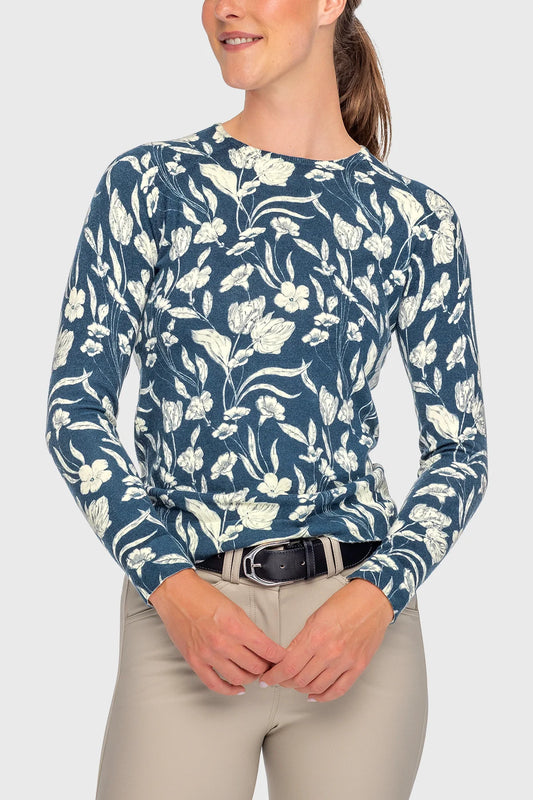 Kastel Denmark Sailor Blue French Tulip Crewneck Sweater