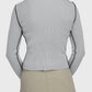 Kastel Denmark Dove Gray Ribbed Mock Neck Sweater with Black Piping