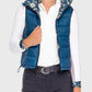 Kastel Denmark Sailor Blue French Tulip & Solid Reversible Puffer Vest