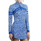 Blue and White Leaves Skort