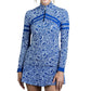 Blue and White Leaves Skort