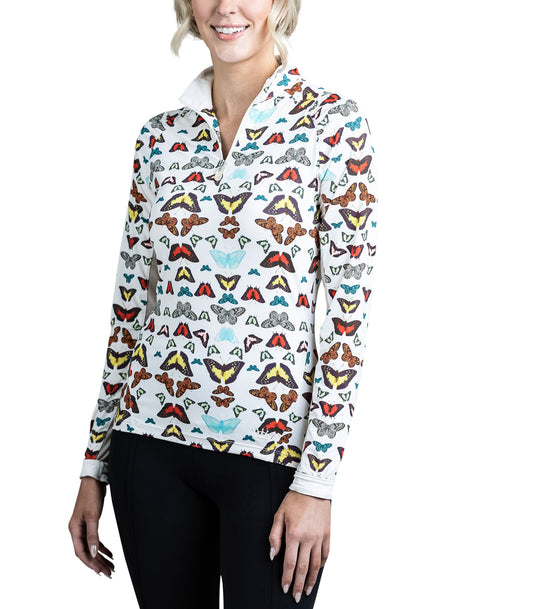 Cream Butterfly All-Over Long Sleeve