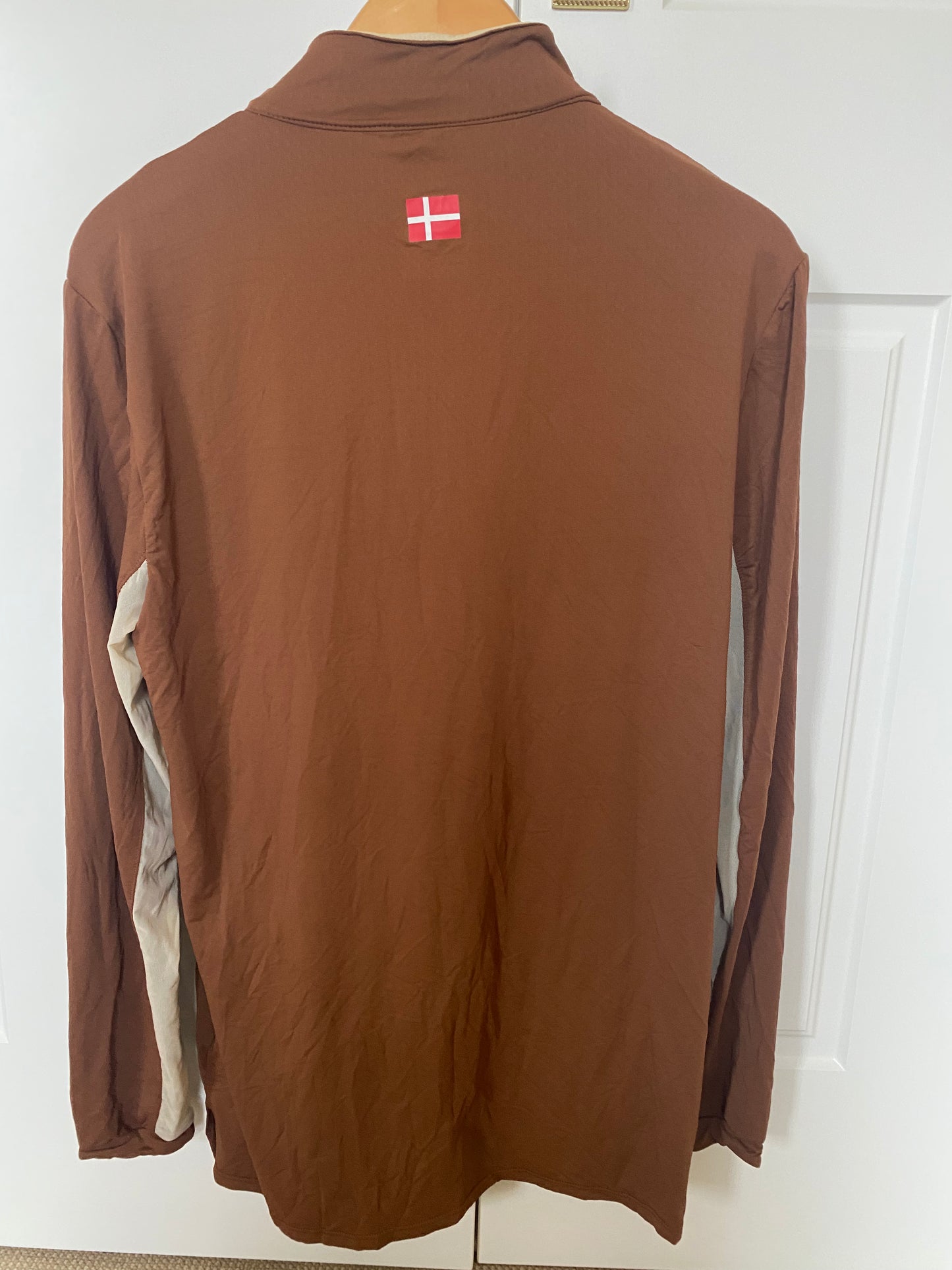 Kastel Denmark Mens Long Sleeve Brown with Beige Trim