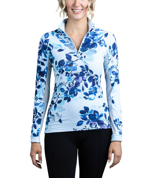 Blue Watercolor All-Over Long Sleeve